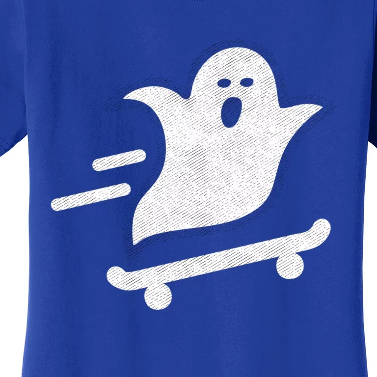 Ghost Skate Halloween Skateboarding Spooky Skateboard Funny Gift Women's T-Shirt