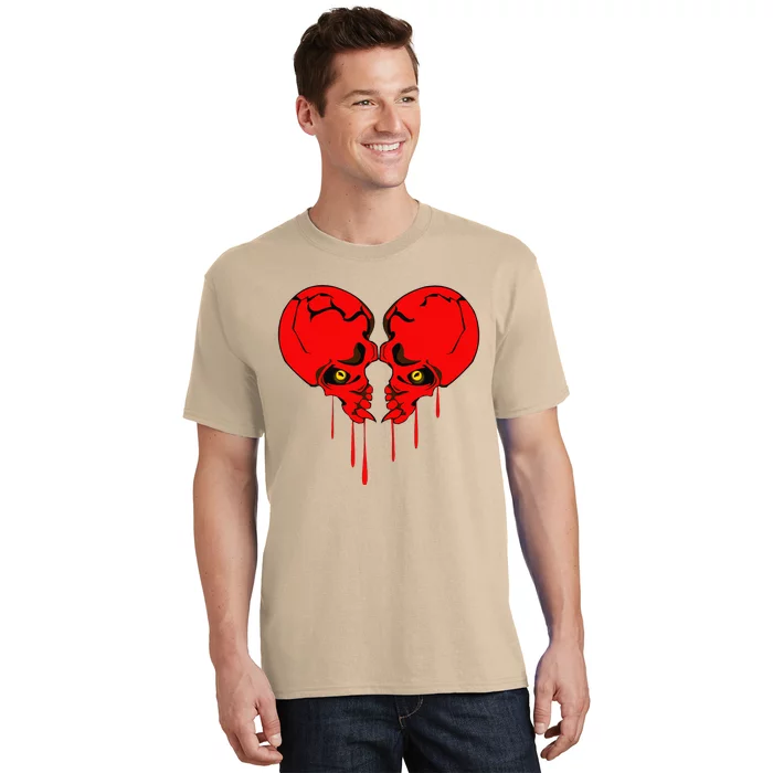 Gothic Skull Heart Valentine's Day Women T-Shirt