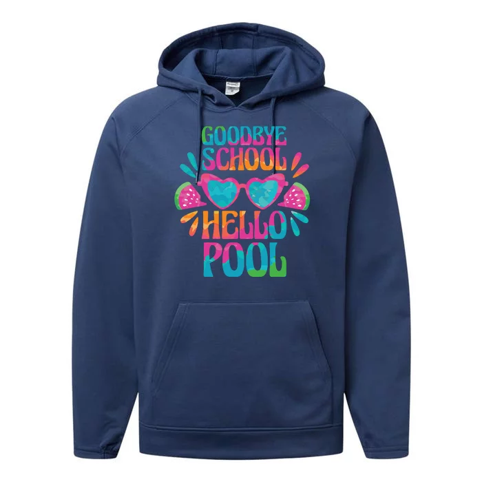 Goodbye School Hello Pool Summer Performance Fleece Hoodie