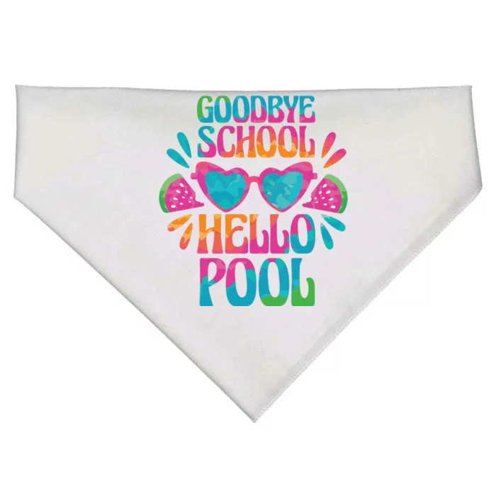 Goodbye School Hello Pool Summer USA-Made Doggie Bandana