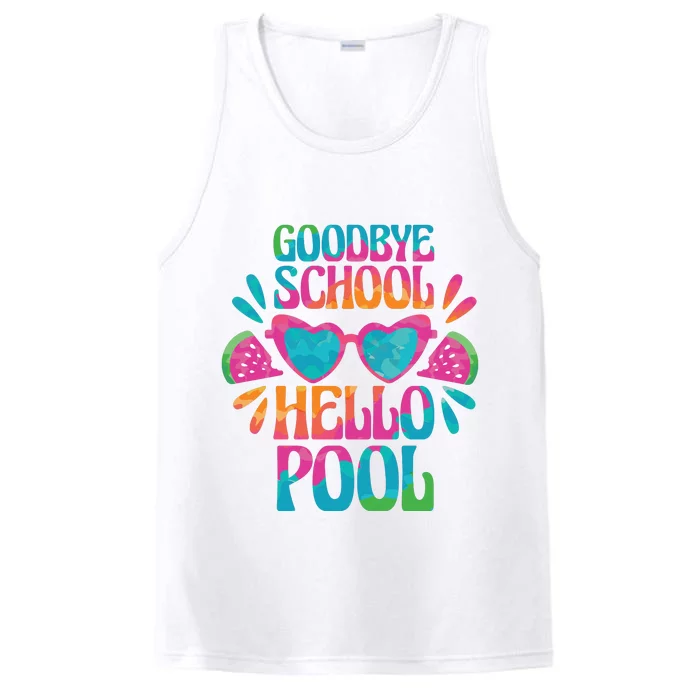 Goodbye School Hello Pool Summer Performance Tank