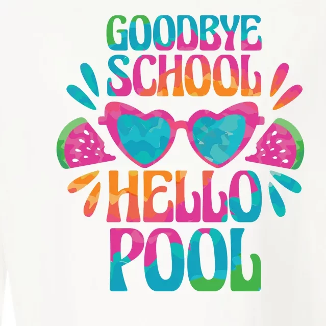 Goodbye School Hello Pool Summer Cropped Pullover Crew