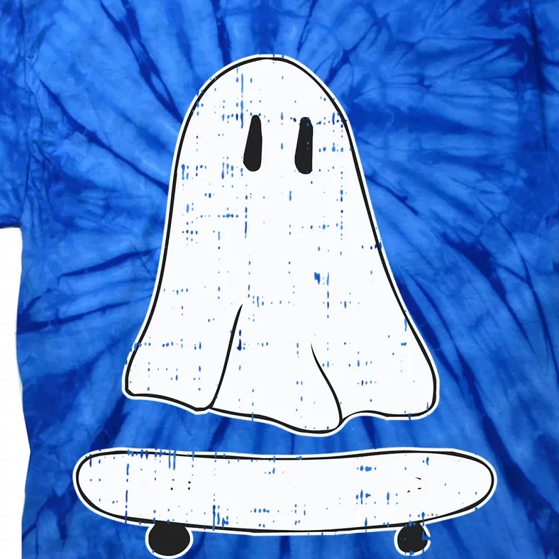 Ghost Skater Halloween Costume Spirit Ghoul SkateboardIng Gift Tie-Dye T-Shirt