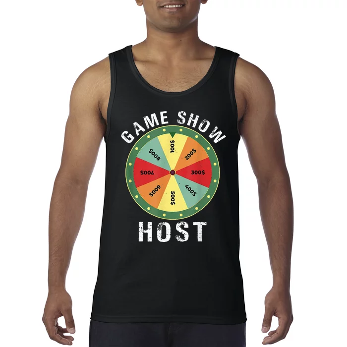 Game Show Host Trivia Board Game Night Questions Vintage Tank Top