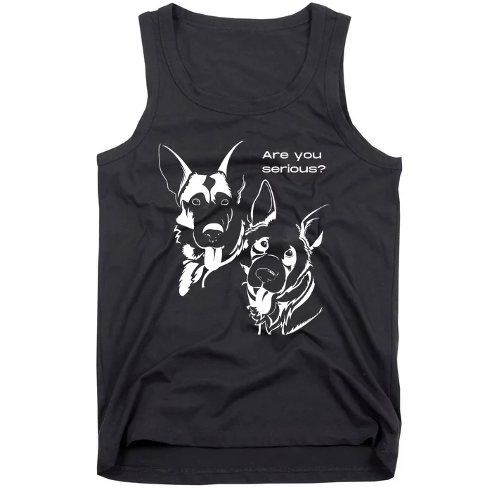 German Shepherd Head Tilt Dog Dad Dog Mom Tank Top