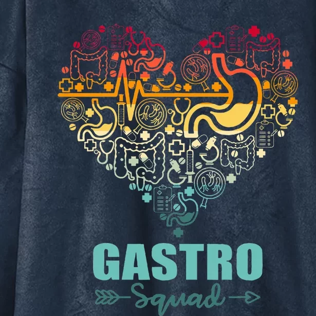 Gastro Squad Heart Funny Gastroenterology Team Hooded Wearable Blanket