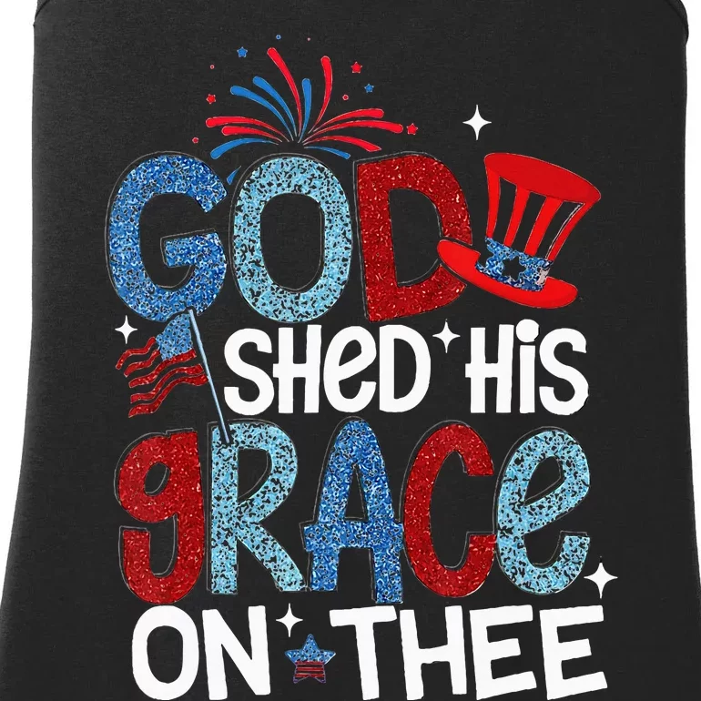 God Shed His Grace On Thee 4th Of July American Patriotic Ladies Essential Tank