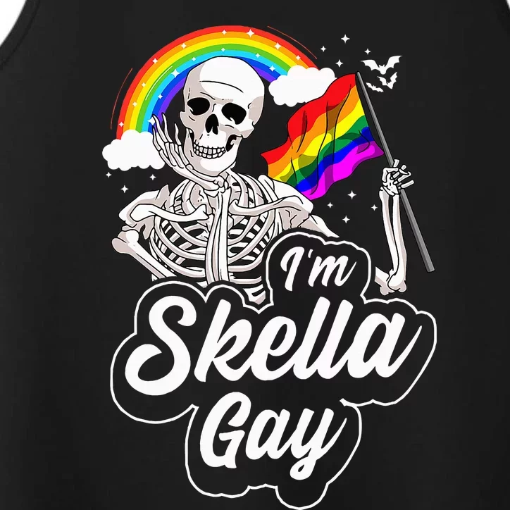 Gay Skeleton Halloween Costume Funny Skull LGBT Pride Performance Tank