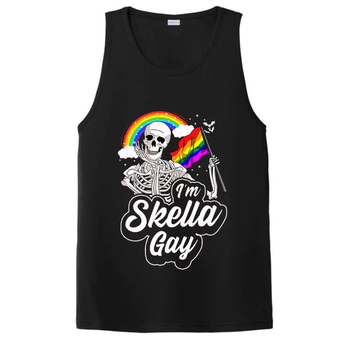 Gay Skeleton Halloween Costume Funny Skull LGBT Pride Performance Tank