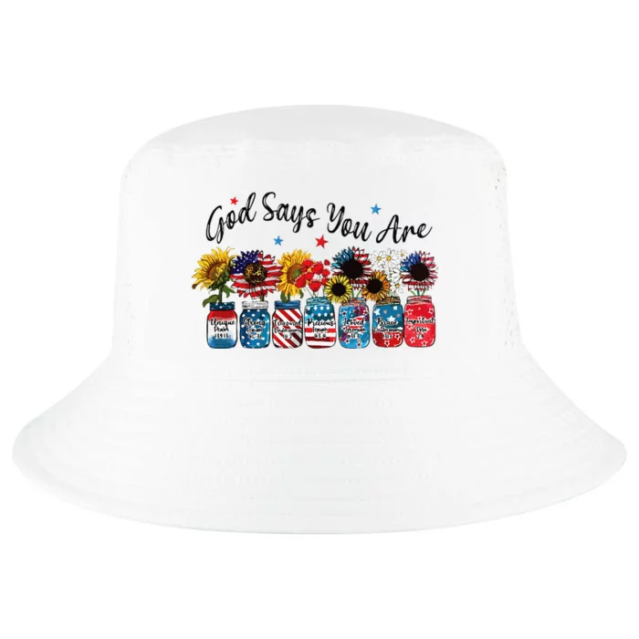 God Shed His Grace On Thee 4th Of July Sunflowers Patriotic Cool Comfort Performance Bucket Hat