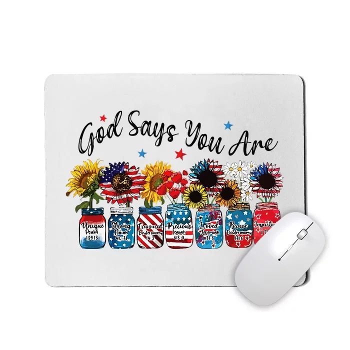 God Shed His Grace On Thee 4th Of July Sunflowers Patriotic Mousepad