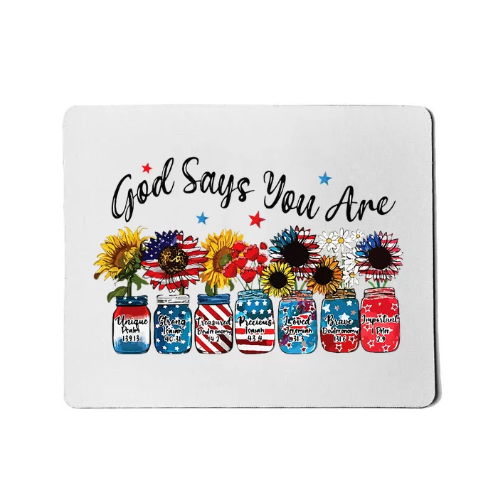 God Shed His Grace On Thee 4th Of July Sunflowers Patriotic Mousepad