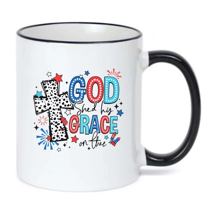 God Shed His Grace On Thee Ameria 1776 Patriotic 4th Of July Black Color Changing Mug