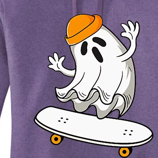 Ghost Skateboarding Halloween Skateboard Women's Pullover Hoodie