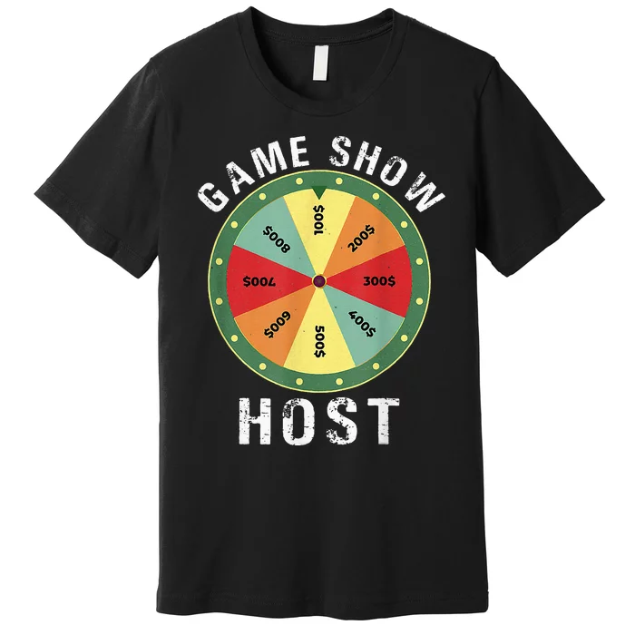 Game Show Host Trivia Board Game Night Questions Vintage Premium T-Shirt