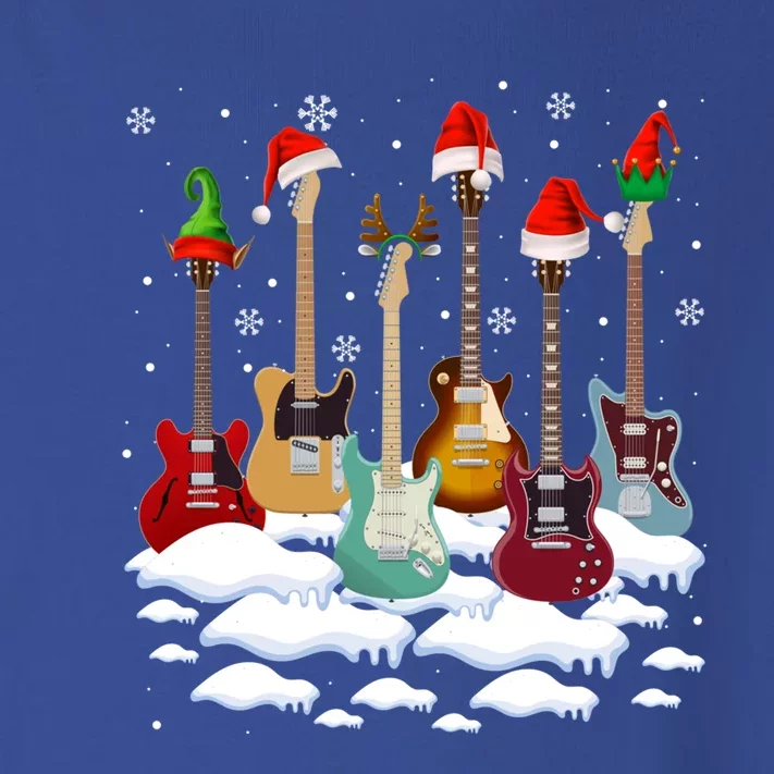 Guitar Santa Hat Christmas Tree Funny Music Loves Xmas Gift Toddler Long Sleeve Shirt