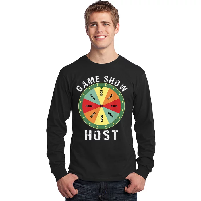 Game Show Host Trivia Board Game Night Questions Vintage Long Sleeve Shirt