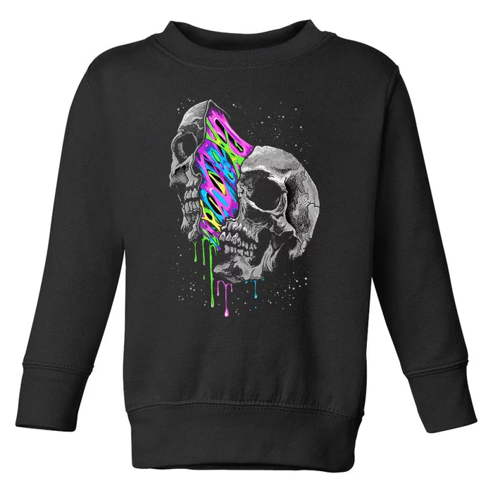 Galaxy Skull Halloween Toddler Sweatshirt