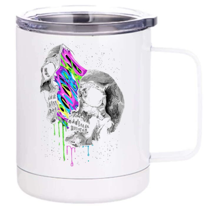 Galaxy Skull Halloween Front & Back 12oz Stainless Steel Tumbler Cup