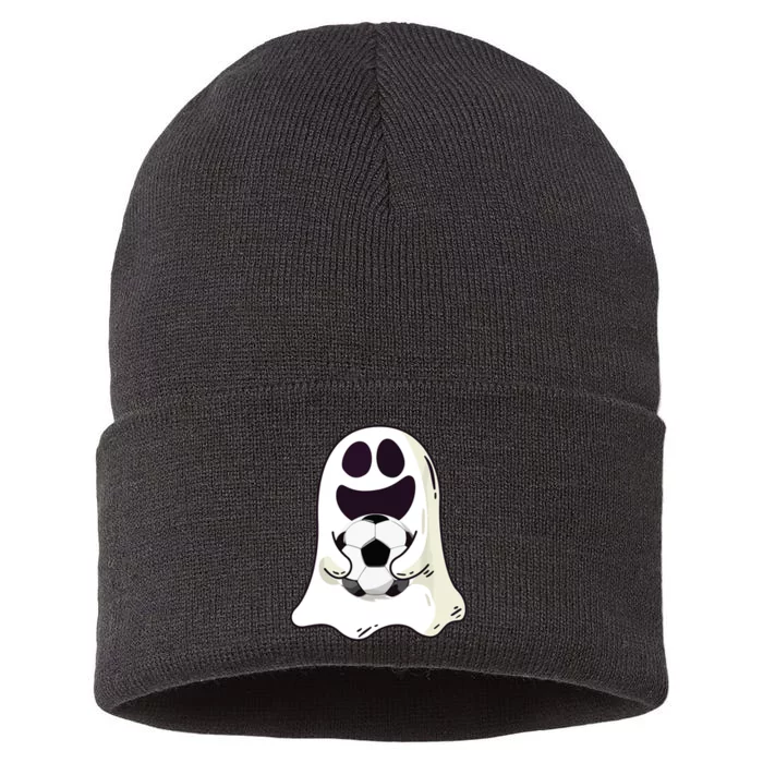 Ghost Soccer Halloween Costume Boy Gift Sustainable Knit Beanie