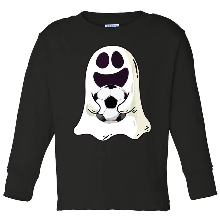 Ghost Soccer Halloween Costume Boy Gift Toddler Long Sleeve Shirt