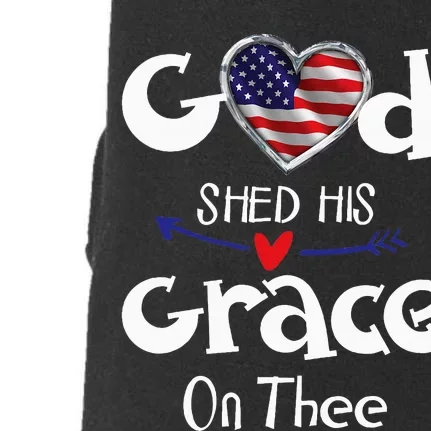 God Shed His Grace On Thee USA Flag Heart Faith Quote Doggie 3-End Fleece Hoodie