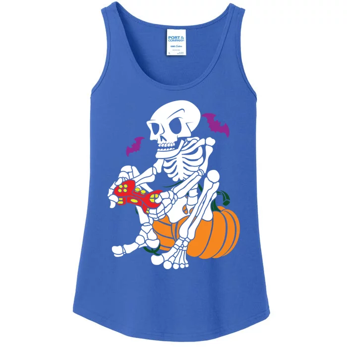 Gamer Skeleton Halloween Gaming Great Gift Ladies Essential Tank