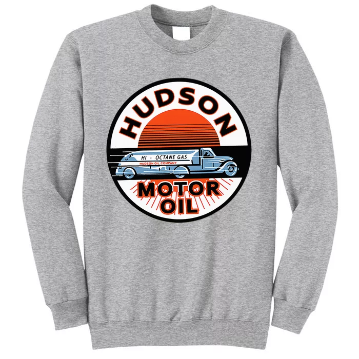 Gas Station Hudson Motor Oil Car Bikes Garage Tall Sweatshirt