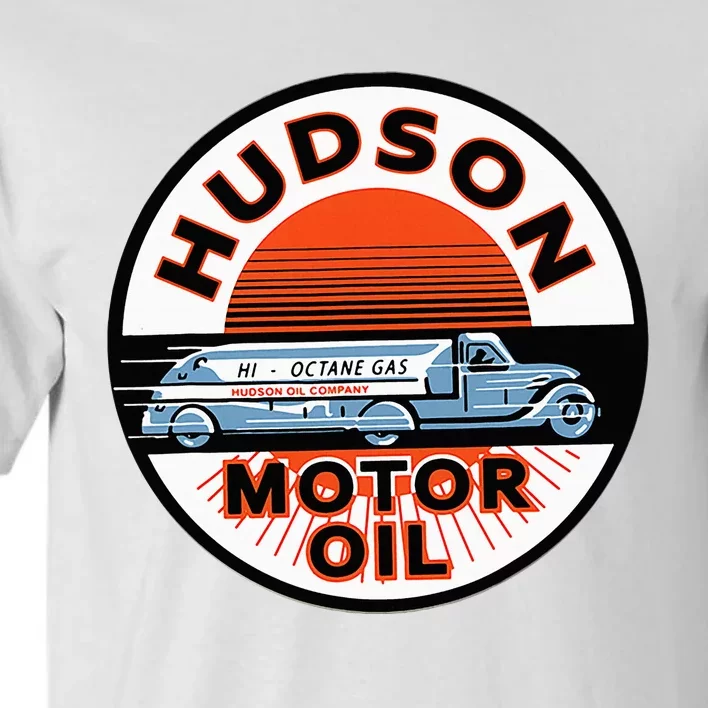 Gas Station Hudson Motor Oil Car Bikes Garage Tall T-Shirt