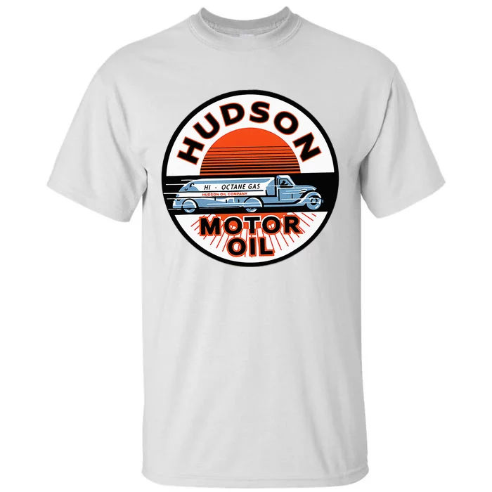 Gas Station Hudson Motor Oil Car Bikes Garage Tall T-Shirt