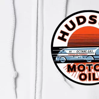 Gas Station Hudson Motor Oil Car Bikes Garage Full Zip Hoodie