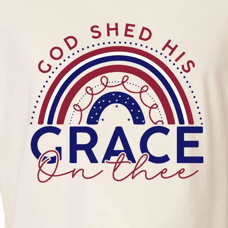 God Shed His Grace On Thee 4th Of July Patriotic American Garment-Dyed Women's Muscle Tee