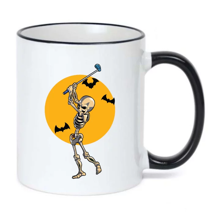 Golfing Skeleton Halloween Golf Halloween Golfer Black Color Changing Mug