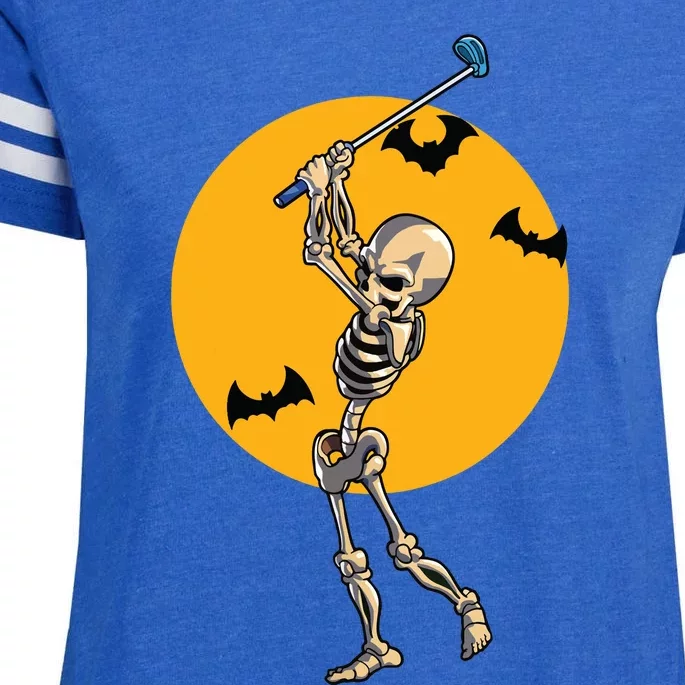 Golfing Skeleton Halloween Golf Halloween Golfer Enza Ladies Jersey Football T-Shirt