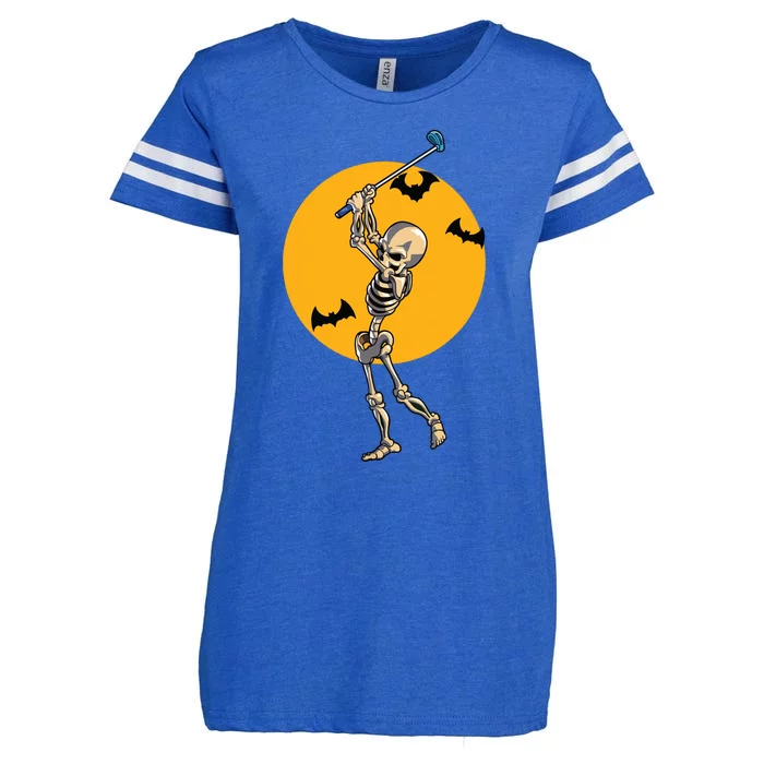 Golfing Skeleton Halloween Golf Halloween Golfer Enza Ladies Jersey Football T-Shirt