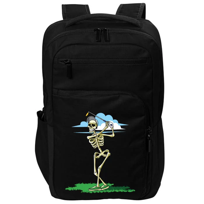 Golfing Skeleton Halloween Golf Halloween Golfer Impact Tech Backpack