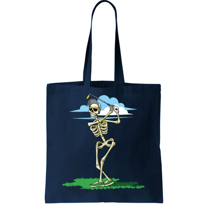 Golfing Skeleton Halloween Golf Halloween Golfer Tote Bag