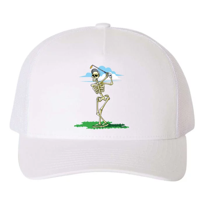 Golfing Skeleton Halloween Golf Halloween Golfer Yupoong Adult 5-Panel Trucker Hat