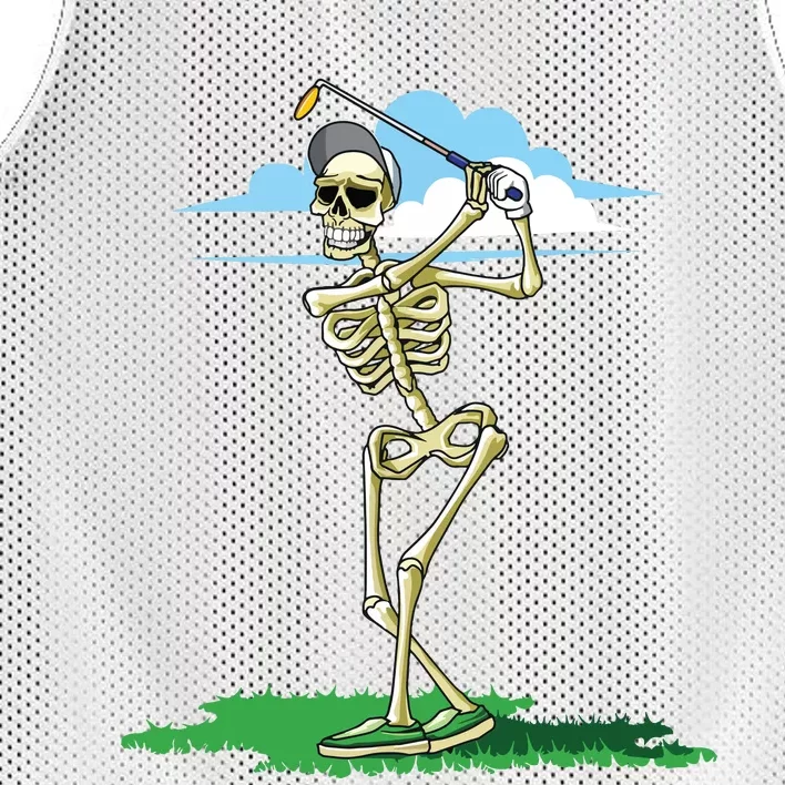 Golfing Skeleton Halloween Golf Halloween Golfer Mesh Reversible Basketball Jersey Tank