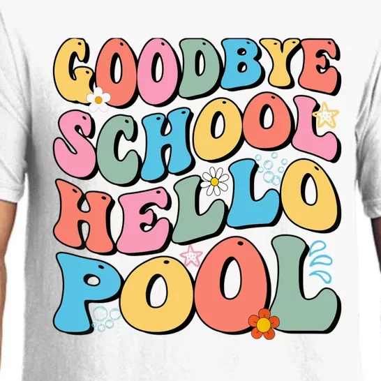 Goodbye School Hello Pool Summer Groovy Last Day Of School Pajama Set