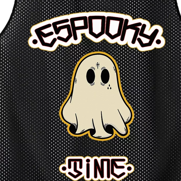 Ghost Spooky Halloween Mesh Reversible Basketball Jersey Tank