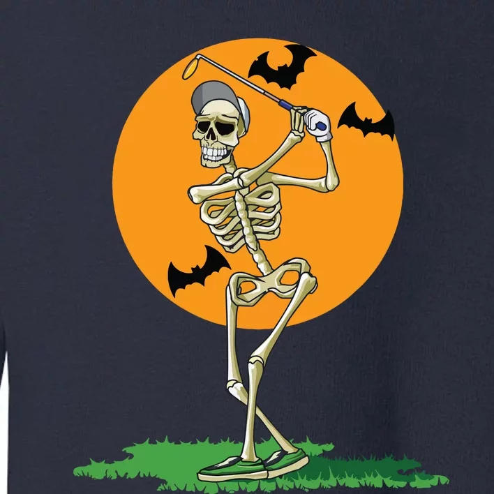 Golfing Skeleton Halloween Golf Halloween Golfer Toddler Sweatshirt