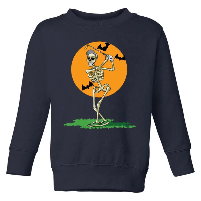 Golfing Skeleton Halloween Golf Halloween Golfer Toddler Sweatshirt