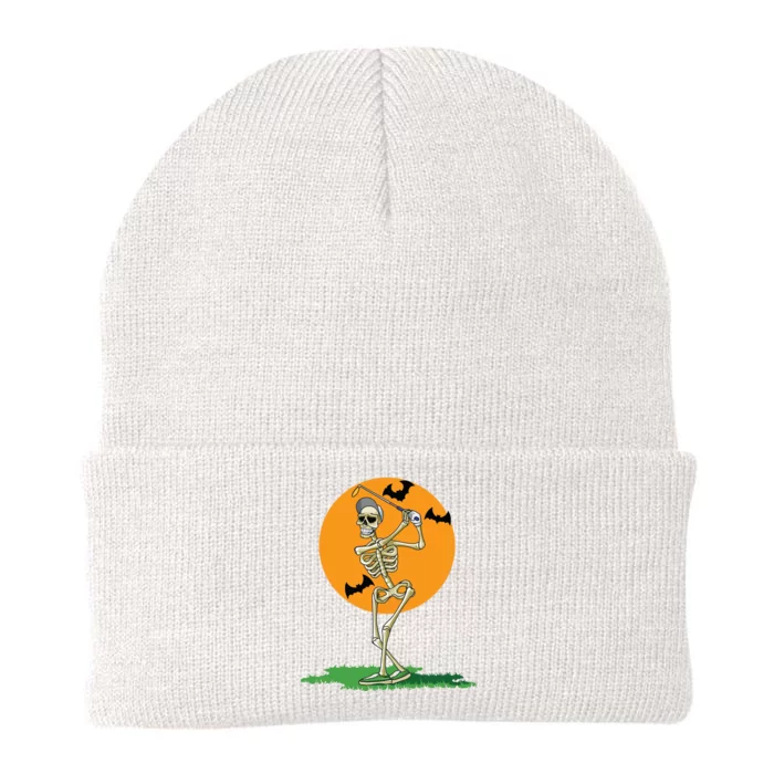 Golfing Skeleton Halloween Golf Halloween Golfer Knit Cap Winter Beanie