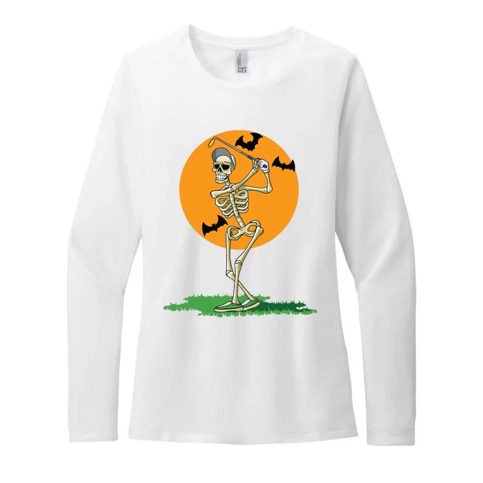 Golfing Skeleton Halloween Golf Halloween Golfer Womens CVC Long Sleeve Shirt