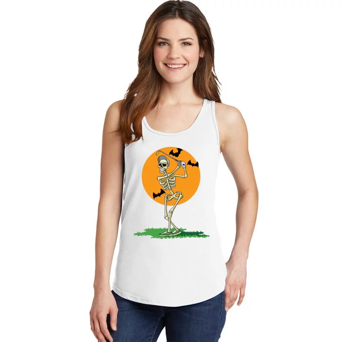 Golfing Skeleton Halloween Golf Halloween Golfer Ladies Essential Tank