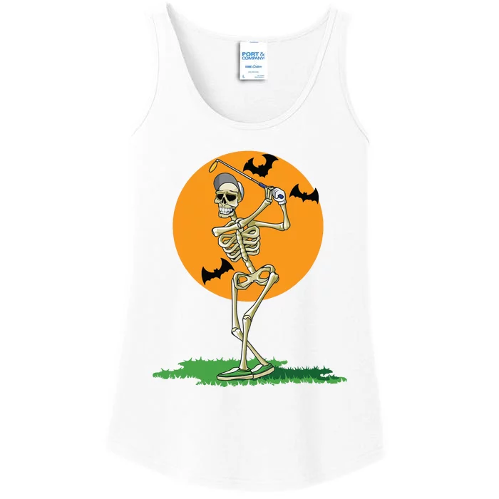 Golfing Skeleton Halloween Golf Halloween Golfer Ladies Essential Tank