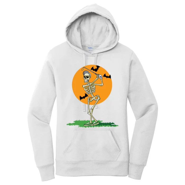 Golfing Skeleton Halloween Golf Halloween Golfer Women's Pullover Hoodie