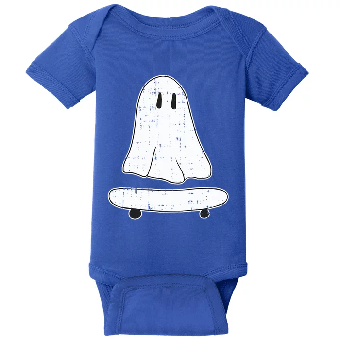 Ghost Skater Halloween Costume Spirit Ghoul SkateboardIng Great Gift Baby Bodysuit