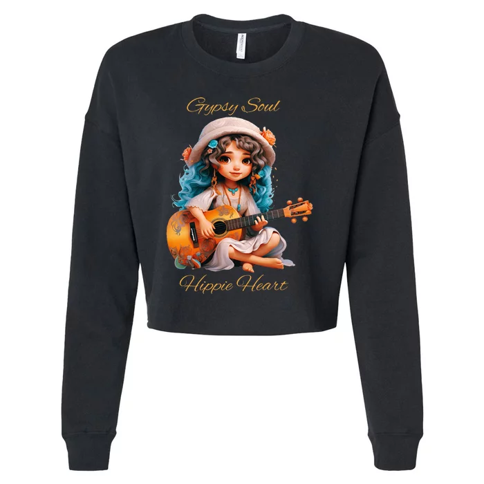 Gypsy Soul Hippie Heart Cropped Pullover Crew